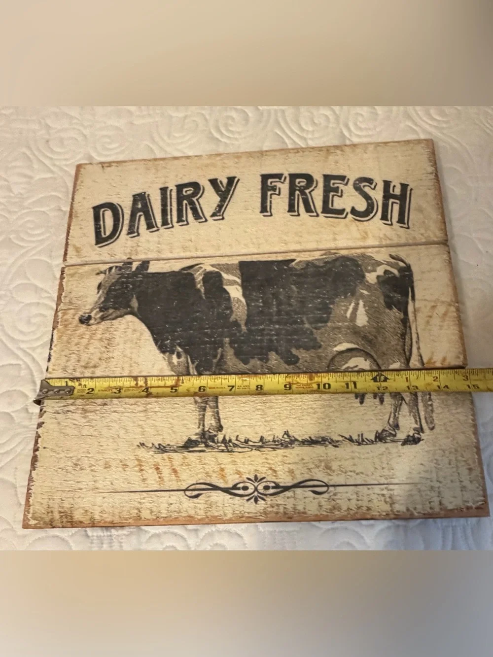 Dairy Fresh Black & Cream Farmhouse Wood Wall Sign